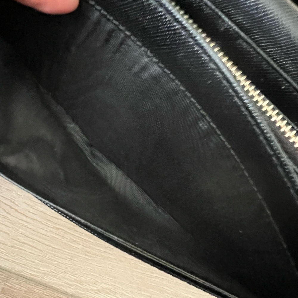 PRADA Black Diagramme Saffiano Fiocco Leather Wallet and Card Holder with box - Picture 8 of 12